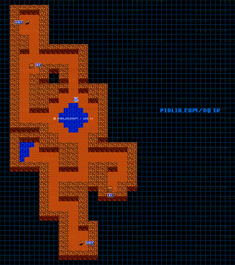 イムルへの洞窟のマップ画像 ／ FC版ドラゴンクエストIV攻略 ─ pidlio.com