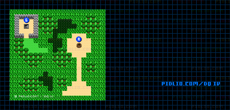 古井戸の底1Fのマップ画像 ／ FC版ドラゴンクエストIV攻略 ─ pidlio.com