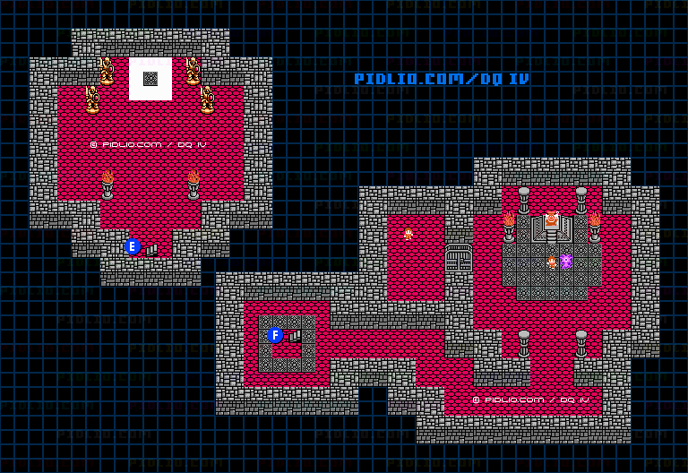 湖の塔B1のマップ画像 ／ FC版ドラゴンクエストIV攻略 ─ pidlio.com
