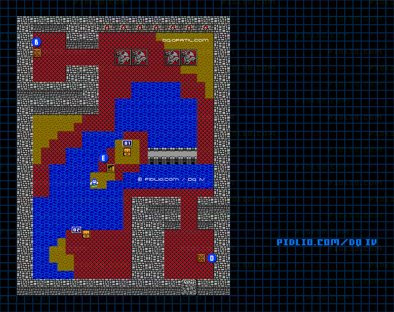 コーミズ西の洞窟B4のマップ画像 ／ FC版ドラゴンクエストIV攻略 ─ pidlio.com