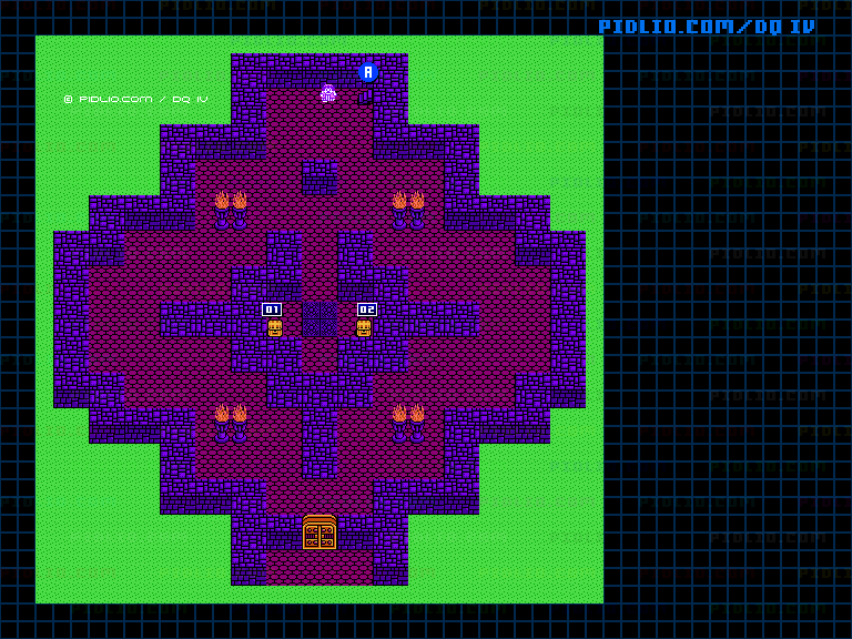 大灯台1Fのマップ画像 ／ FC版ドラゴンクエストIV攻略 ─ pidlio.com