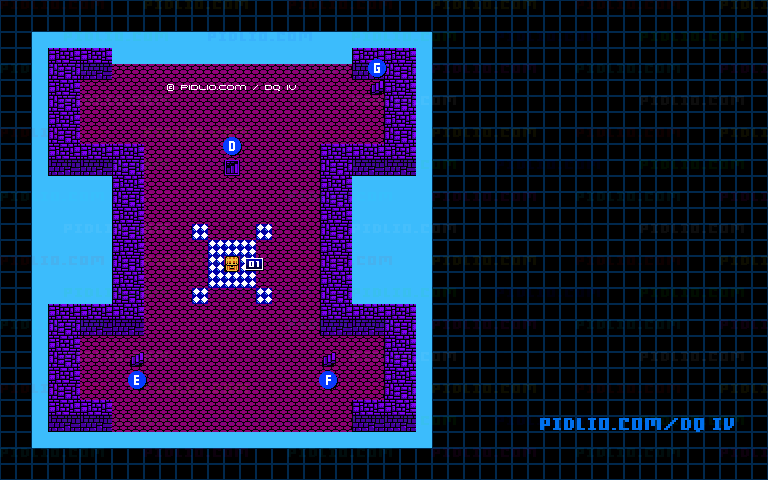 大灯台4Fのマップ画像 ／ FC版ドラゴンクエストIV攻略 ─ pidlio.com