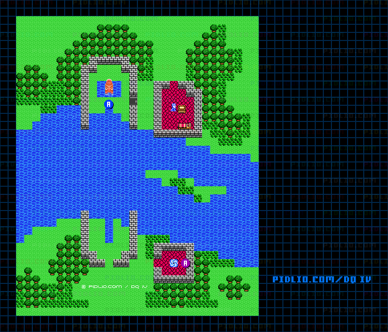 魔神像・外観のマップ画像 ／ FC版ドラゴンクエストIV攻略 ─ pidlio.com