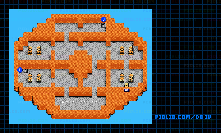 魔神像3Fのマップ画像 ／ FC版ドラゴンクエストIV攻略 ─ pidlio.com