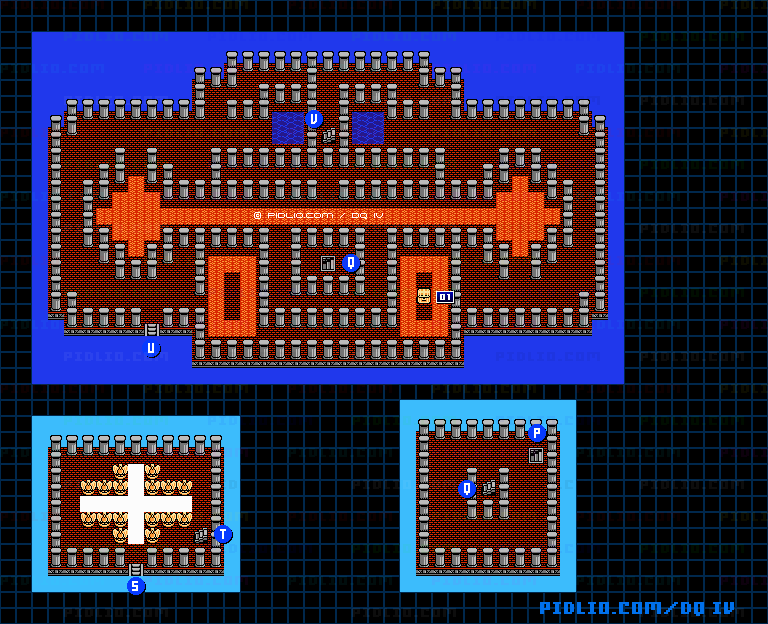 天空への塔・内部4のマップ画像 ／ FC版ドラゴンクエストIV攻略 ─ pidlio.com