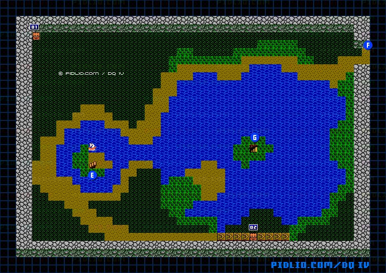 闇の洞窟B4のマップ画像 ／ FC版ドラゴンクエストIV攻略 ─ pidlio.com