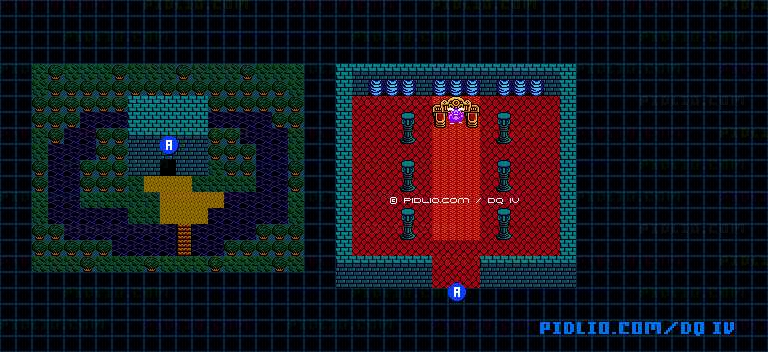 結界のほこら（北西・ヘルバトラー）のマップ画像 ／ FC版ドラゴンクエストIV攻略 ─ pidlio.com