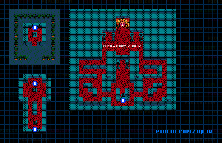 結界のほこら（南東・アンドレアル）のマップ画像 ／ FC版ドラゴンクエストIV攻略 ─ pidlio.com