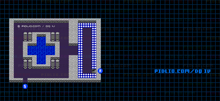 デスキャッスル・内部5Fのマップ画像 ／ FC版ドラゴンクエストIV攻略 ─ pidlio.com