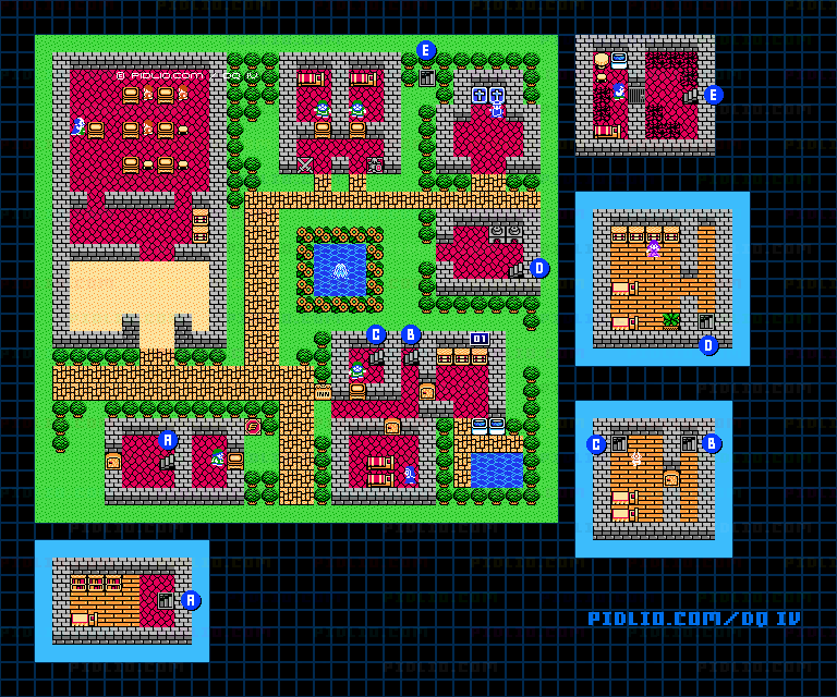 イムルの村のマップ画像 ／ FC版ドラゴンクエストIV攻略 ─ pidlio.com