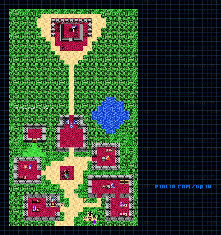 テンペの村のマップ画像 ／ FC版ドラゴンクエストIV攻略 ─ pidlio.com