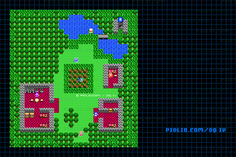 山奥の村のマップ画像 ／ FC版ドラゴンクエストIV攻略 ─ pidlio.com