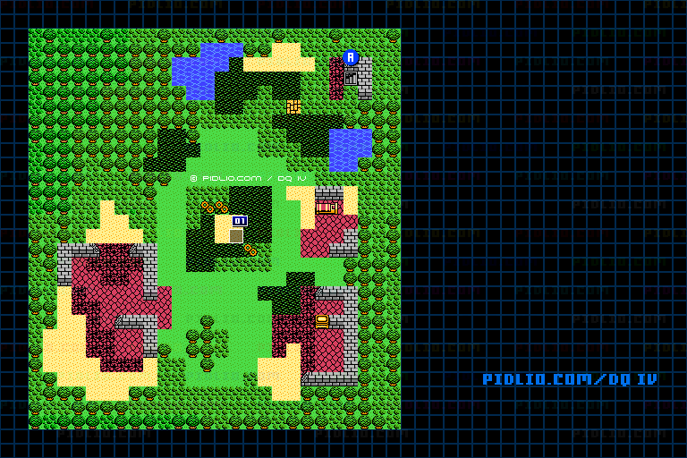 山奥の村のマップ画像 ／ FC版ドラゴンクエストIV攻略 ─ pidlio.com