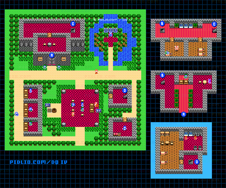 ミントスの町のマップ画像 ／ FC版ドラゴンクエストIV攻略 ─ pidlio.com