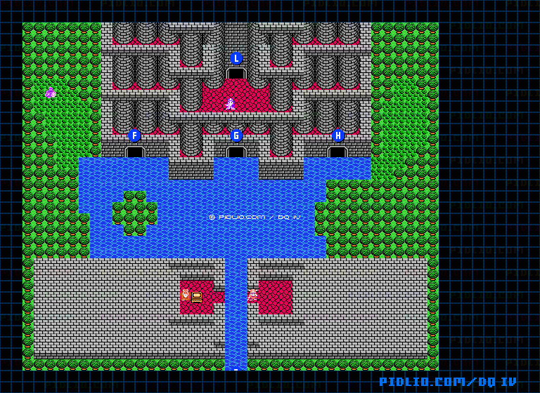 スタンシアラ城・外観のマップ画像 ／ FC版ドラゴンクエストIV攻略 ─ pidlio.com