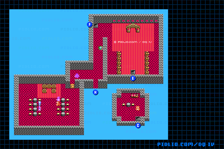 デスパレス2Fのマップ画像 ／ FC版ドラゴンクエストIV攻略 ─ pidlio.com