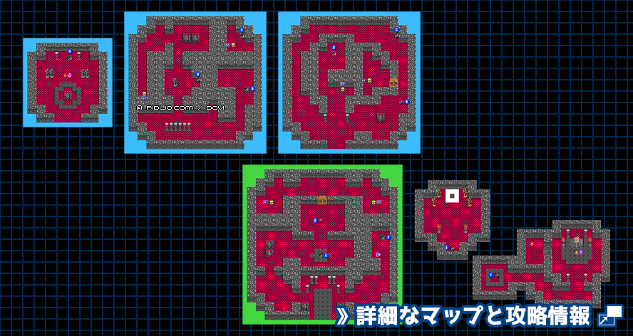 湖の塔の簡易マップ画像 ／ FC版ドラゴンクエスト4攻略 ─ pidlio.com