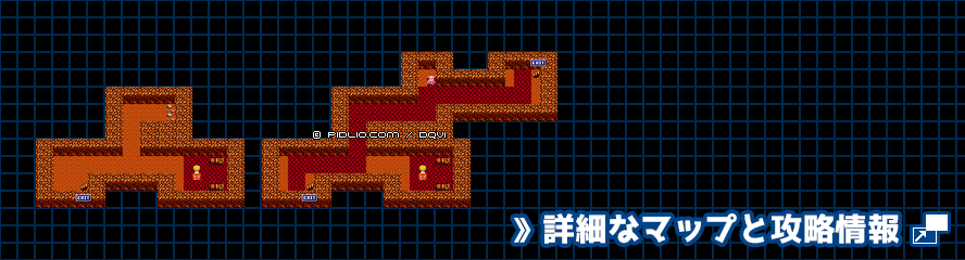 ブランカへの洞窟の簡易マップ画像 ／ FC版ドラゴンクエスト4攻略 ─ pidlio.com