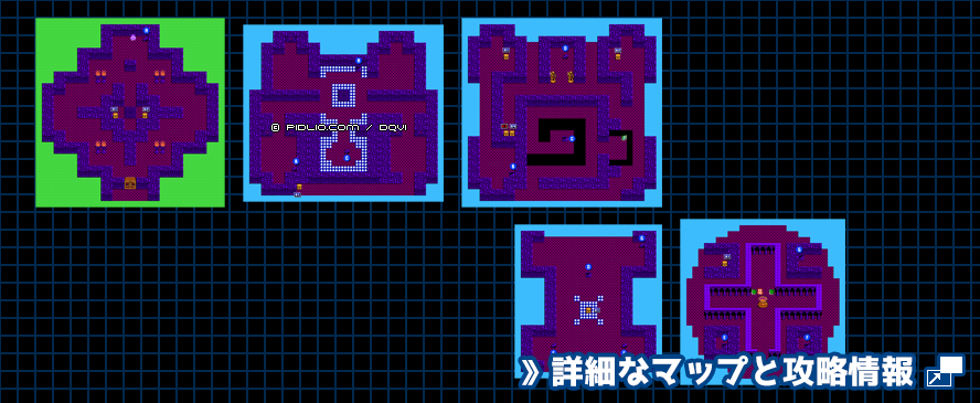 大灯台の簡易マップ画像 ／ FC版ドラゴンクエスト4攻略 ─ pidlio.com