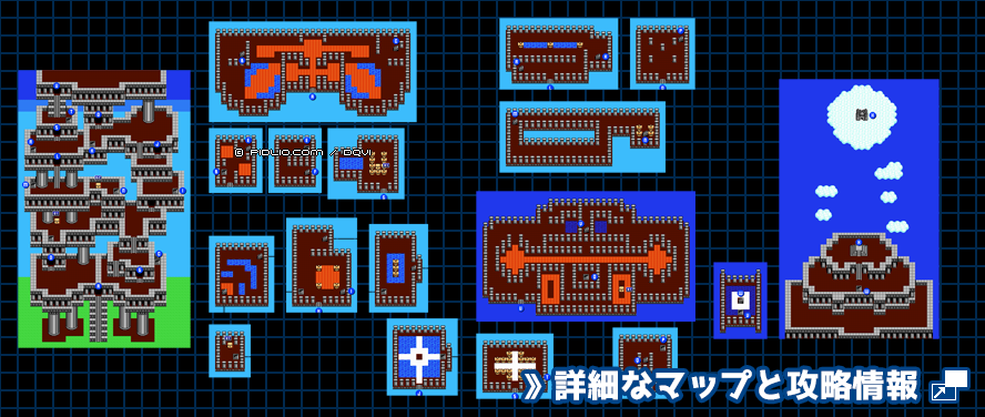 天空への塔の簡易マップ画像 ／ FC版ドラゴンクエスト4攻略 ─ pidlio.com