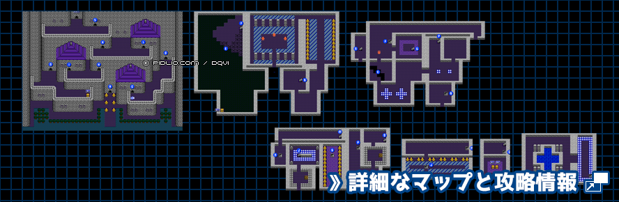 デスキャッスルの簡易マップ画像 ／ FC版ドラゴンクエスト4攻略 ─ pidlio.com