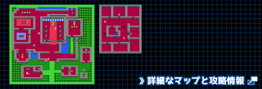 ボンモール城の簡易マップ画像 ／ FC版ドラゴンクエスト4攻略 ─ pidlio.com